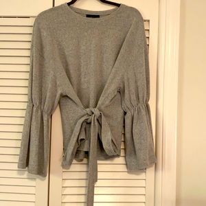 Gray sweater with bell sleeves